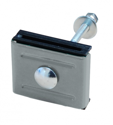 Крепление (скоба и болт) М6х85 RAL 7040 серое стекло с шайбой и гайкой антивандальной гайкой