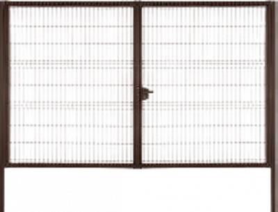 Ворота распашные Формика эконом 1,73х4,0м 3d панель 3,5мм без замка RAL 8017 (шоколад) цинк